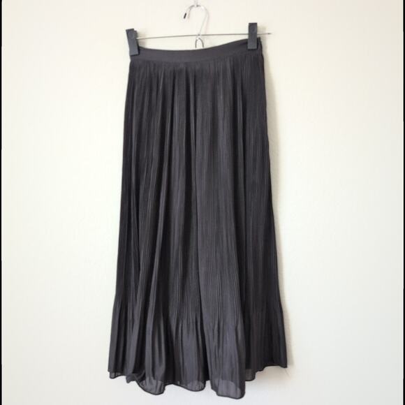 TheKorner Anthropologie Pleated Midi Skirt Womens 4 Black A-Line Classic Capsule - Picture 8 of 11